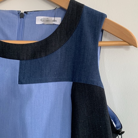 New with Tags Calvin Klein Blue Colour Block Sheath Dress Size 8P - Picture 5 of 17